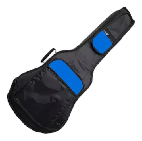 Capa Bag Violão Folk Acolchoada Premium Nylon 70 Ultra Resistente Azul