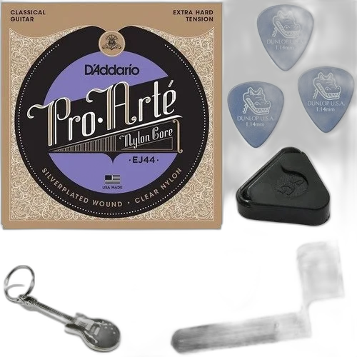 Cordas D'addario Violão Clássico Extra Hard Ej44 + Kit Iz1