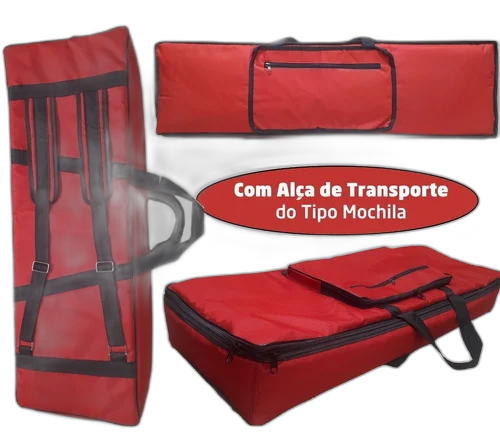 Capa Teclado Yamaha Genos Master Luxo Vermelha + Cobertura | Carbon