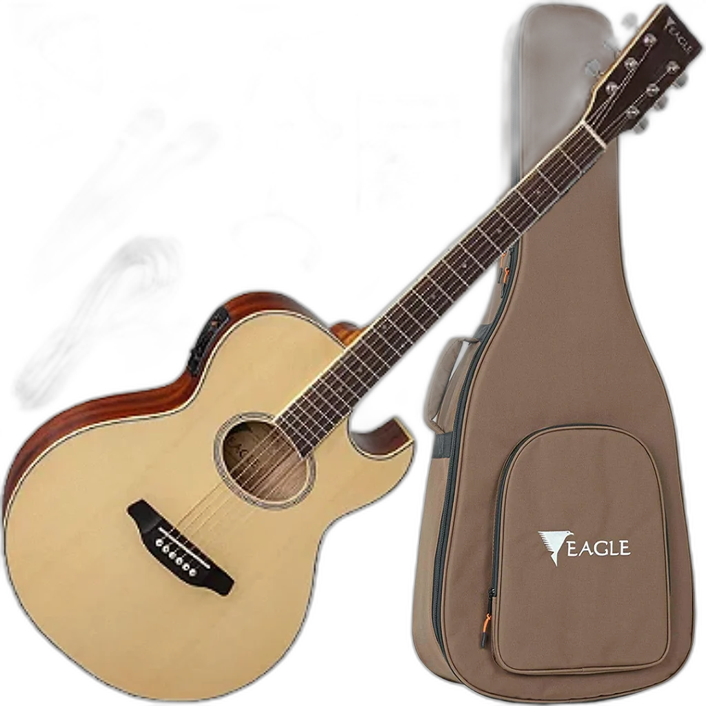 Kit Violão Eletroacústico Aço Eq Promix Eagle Gl36 Satin Nt