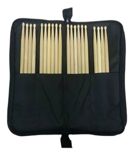 Capa Porta Baquetas Acolchoada Com 5 Pares 5a, 5b Ou 7a
