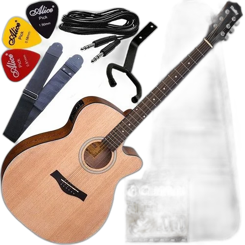 Kit Violão Eletroacústico Eq 3 Bandas Aço Sga-194c Shelby