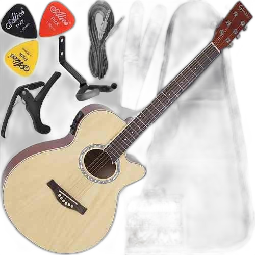 Kit Violão Giannini Eletroacústico Completo Aço Gsf1r Nt