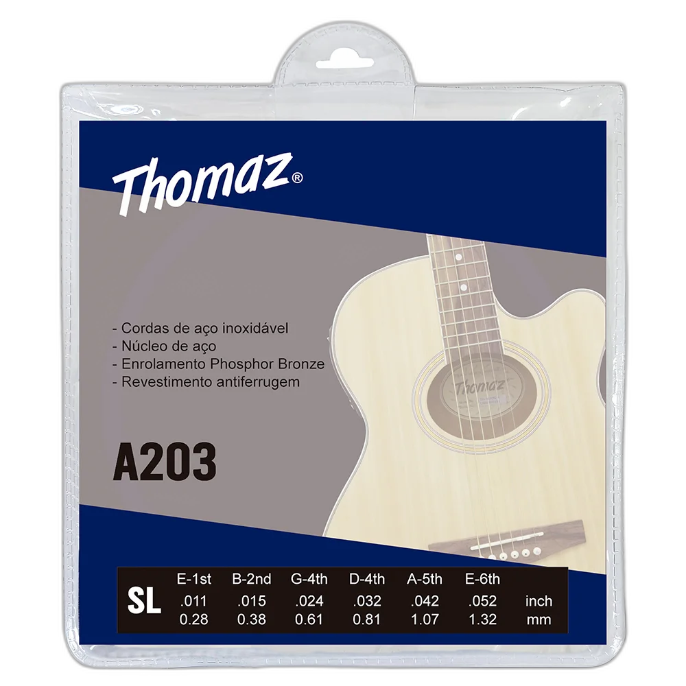 Encordoamento Violão Aço 011 Phosphor Bronze 203sl Thomaz