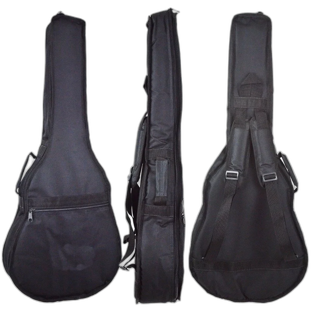 Capa Para Violão Folk Acolchoada Nylon Ultra Resistente - Preto - Clássico / Folk