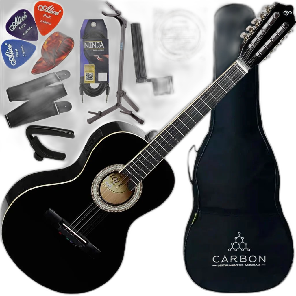 Kit Viola Eletroacústica Giannini Start VS-14 EQ BK Preto Vl03
