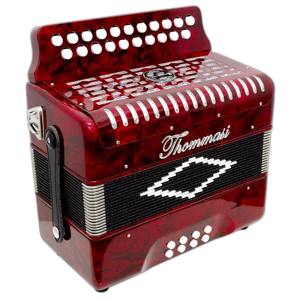Acordeon 8 Baixos 21 Botões Ta 821bs Vermelho Thommasi