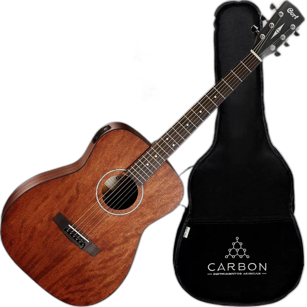 Kit Violão Cort AF510MEDX OP Folk Afinador Mahogany Vx03