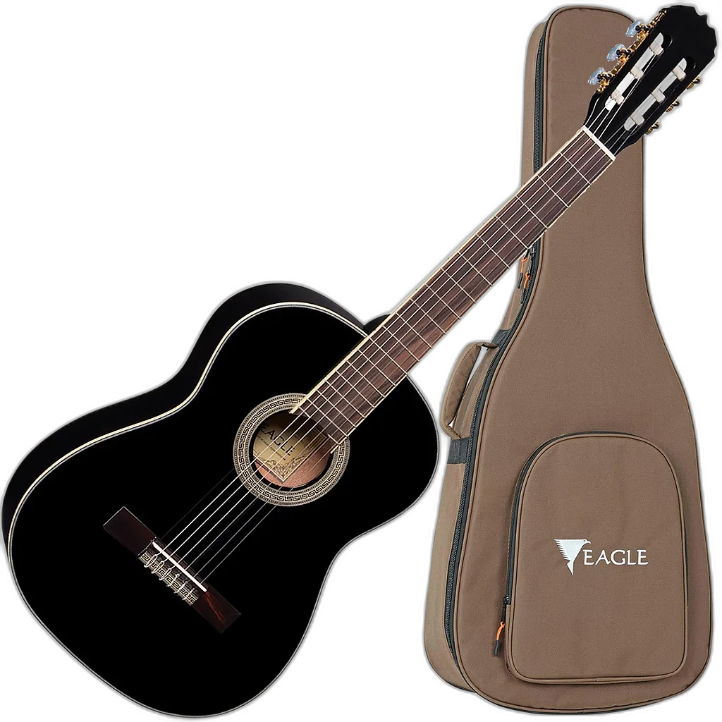Violão Acústico Cordas Nylon Tampo Spruce Dh69 Bk  Eagle